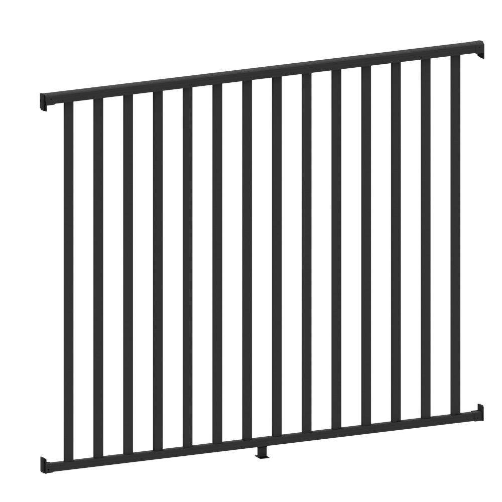 PEAK AquatinePLUS 58 in. x 72 in. x 4 ft. Black Aluminum Pool Fence Rail and Picket Kit 57113