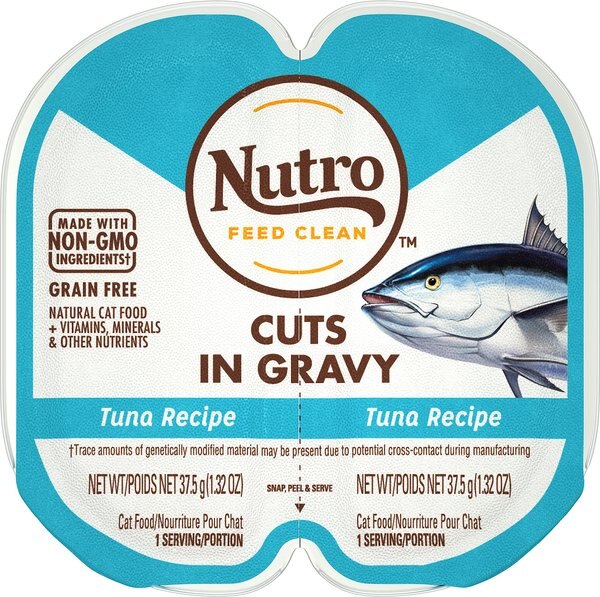 Nutro Perfect Portions Grain-Free Cuts in Gravy Tuna Recipe Cat Food Trays