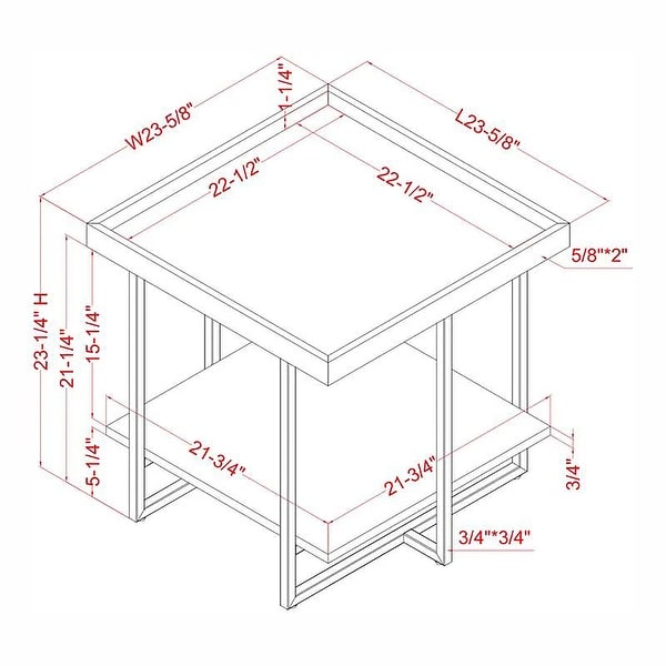 Furniture of America Damara Rustic 24-inch 1-shelf Side Table