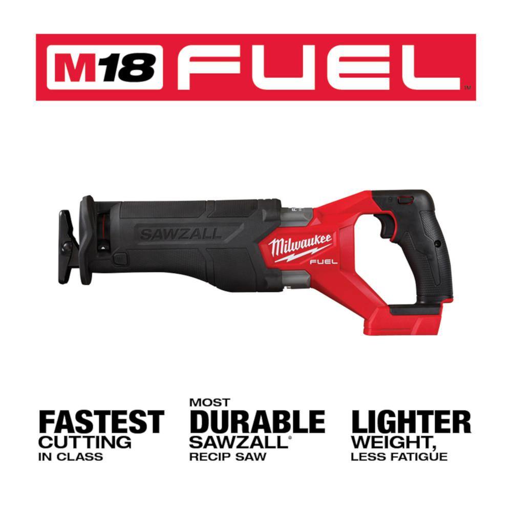 MW M18 FUEL 8 in. 18V Lithium-Ion Brushless Electric Cordless Chainsaw HATCHET wM18 Sawzall 6.0 Ah 5 Ah Battery (2-Tool) 3004-20-2821-20-48-11-1865-48-11-1850