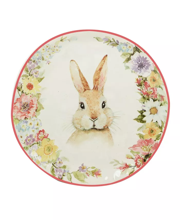 Certified International Easter Garden 8.5 Assorted Dessert Plates Set of 4