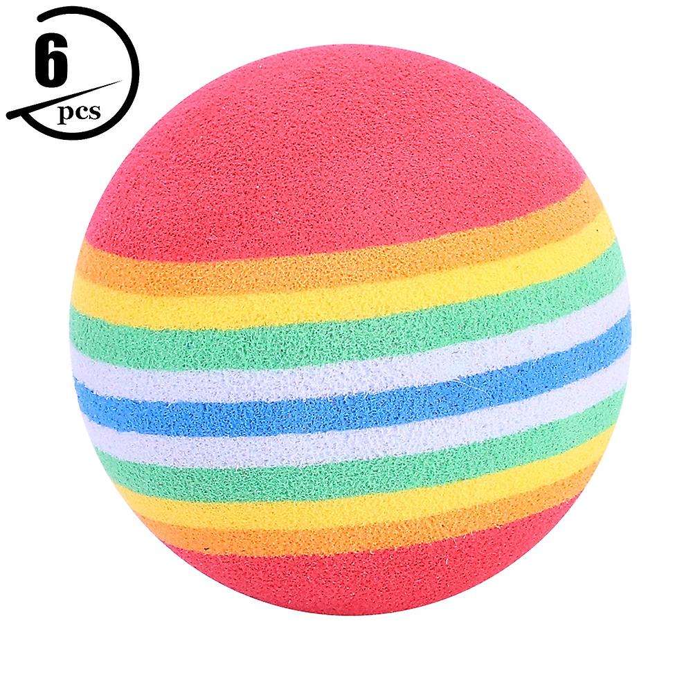 6pcs 4cm Durable Eva Golf Rainbow Balls Golfer Practice Indoor Training Accessory Red