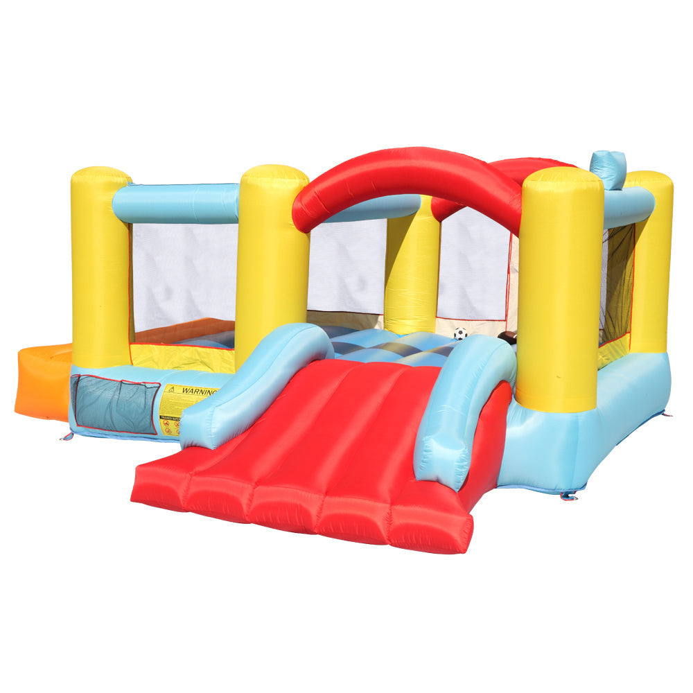 Children's inflatable bouncing house castle, 420D Oxford cloth PVC without fan Large trampoline + ball frame + rest table bouncy castle