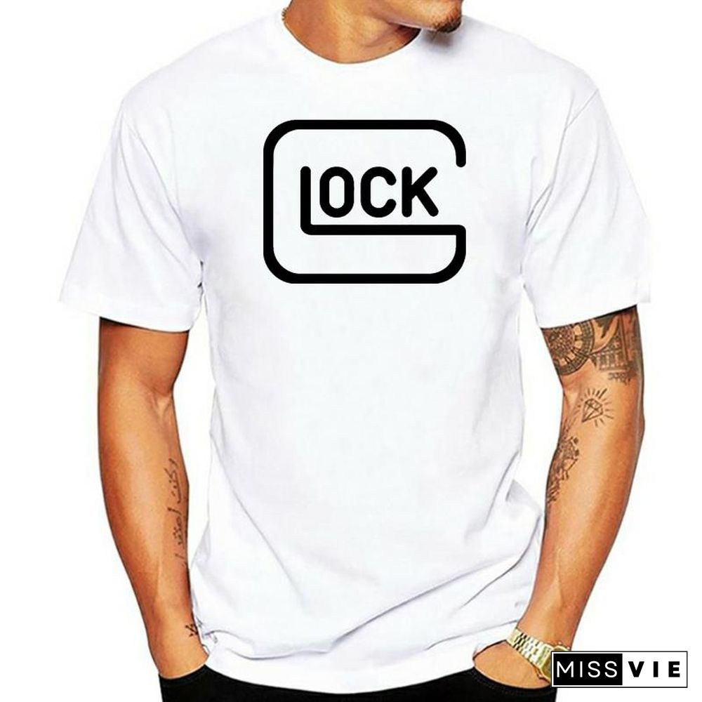 Pure Cotton Clothing T-Shirt Printed Short-Sleeved Glock Fashionable Male Clothing