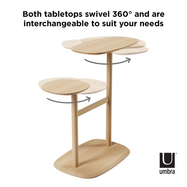 Umbra Swivo Side Table， Natural Wood