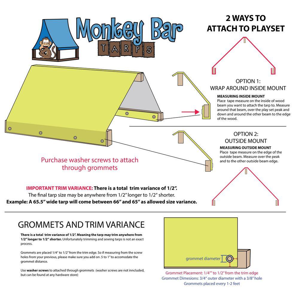 Monkey Bar TARPS 17.5 in. x 54.5 in. 3D Cube Pattern Playset Tarp (025): 13 oz. Replacement Vinyl Canopy Roof for Playset 025-3d-18x55