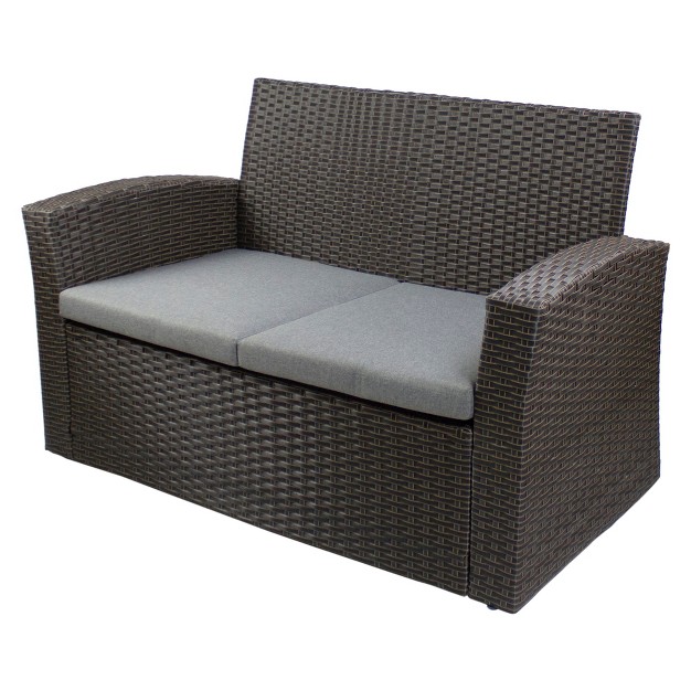 Northlight 4 piece Georgetown Resin Wicker Outdoor Patio Conversation Set With Cushions