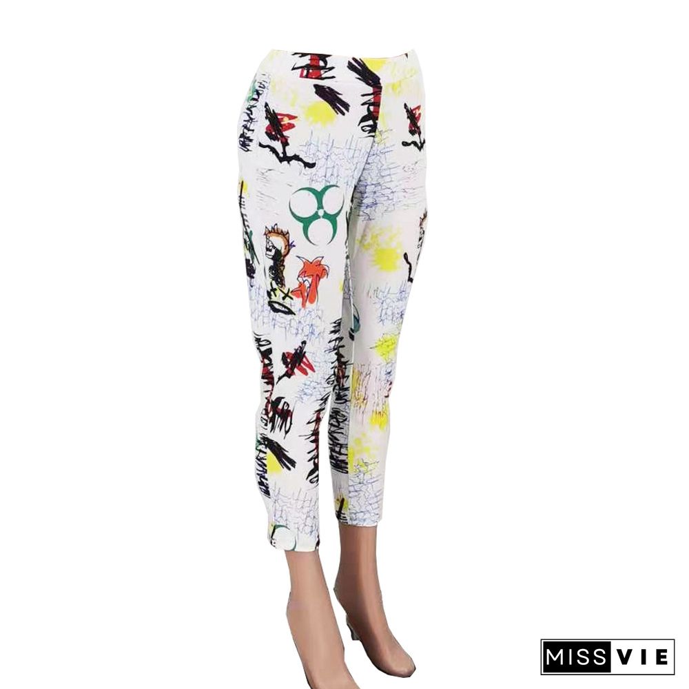 Statement Print Casual Track Pants