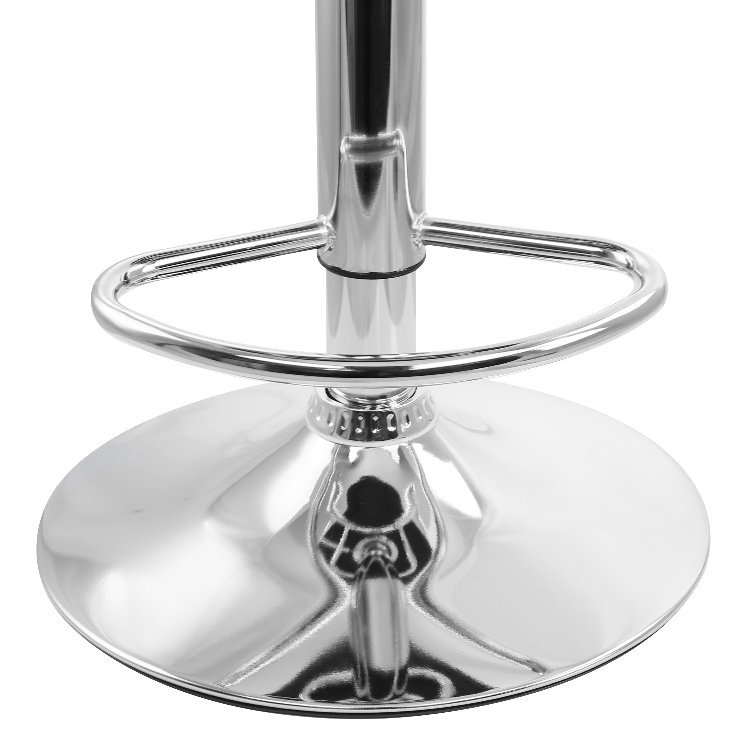 Elama Bar Stool with Adjustable Height and Swivel， Brown and Chrome， Set of 2