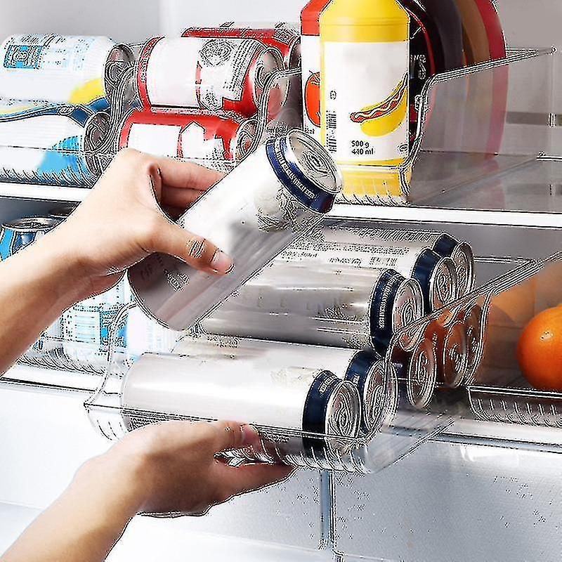 1pc Fridge Organizer Bins Can Drink Dispenser Holder Refrigerator Freezer Kitchen Cabinet