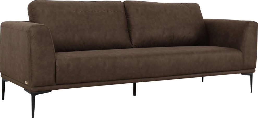 David Modern Brown Fabric Loveseat   Midcentury   Loveseats   by V.S.D Furniture  Houzz