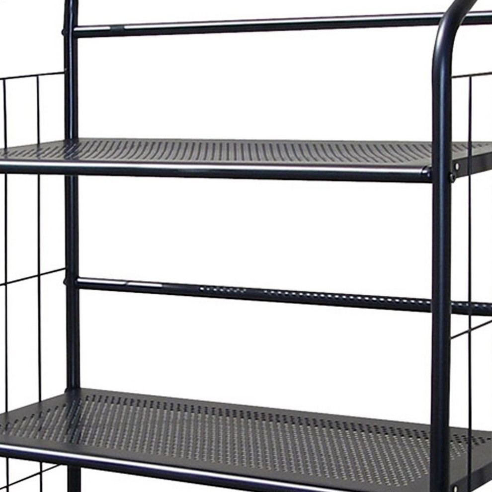 Black 3 Shelf Metal Standing Book Shelf   Industrial   Bookcases   by UStradeENT LLC  Houzz