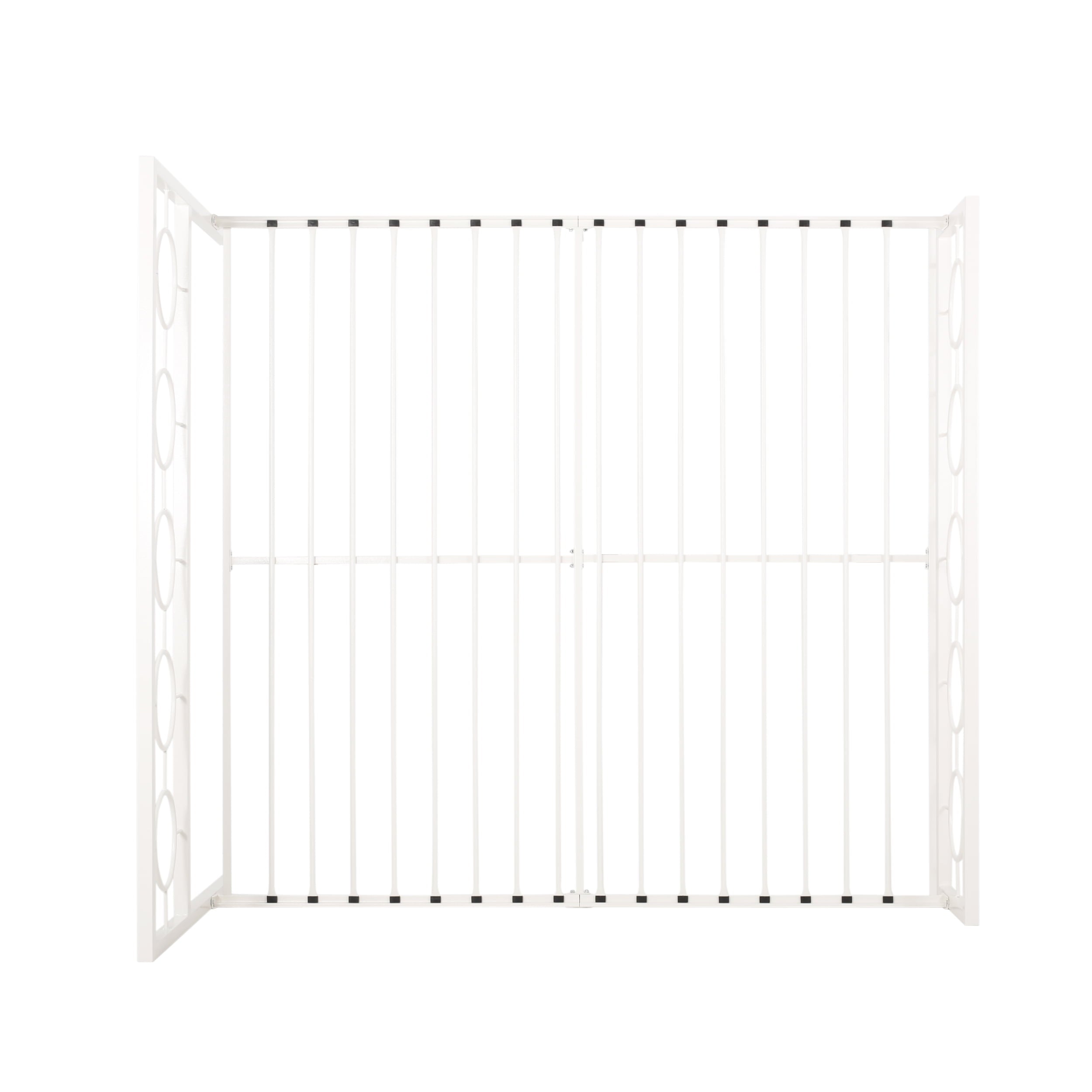 Noble House Ewelina Modern King-Size Iron Geometric Low-Profile Bed Frame, White