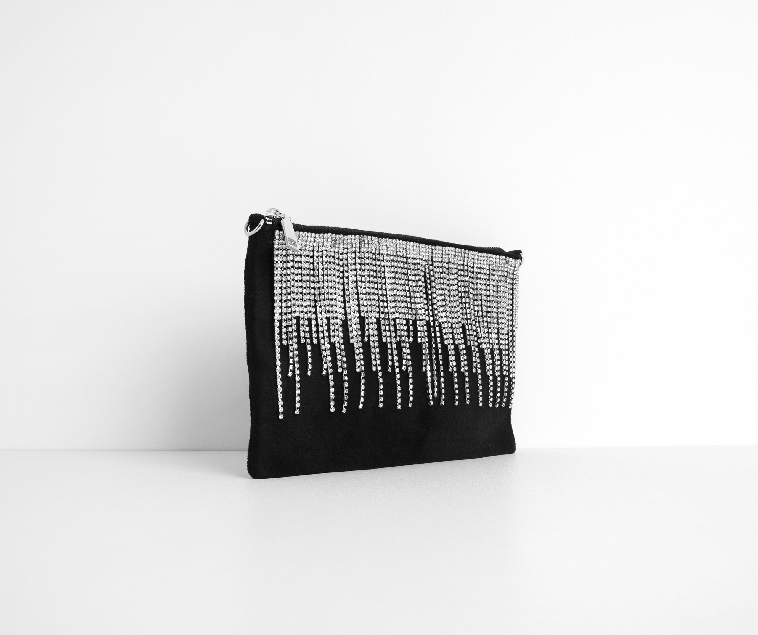 Major Bling Rhinestone Fringe Bag