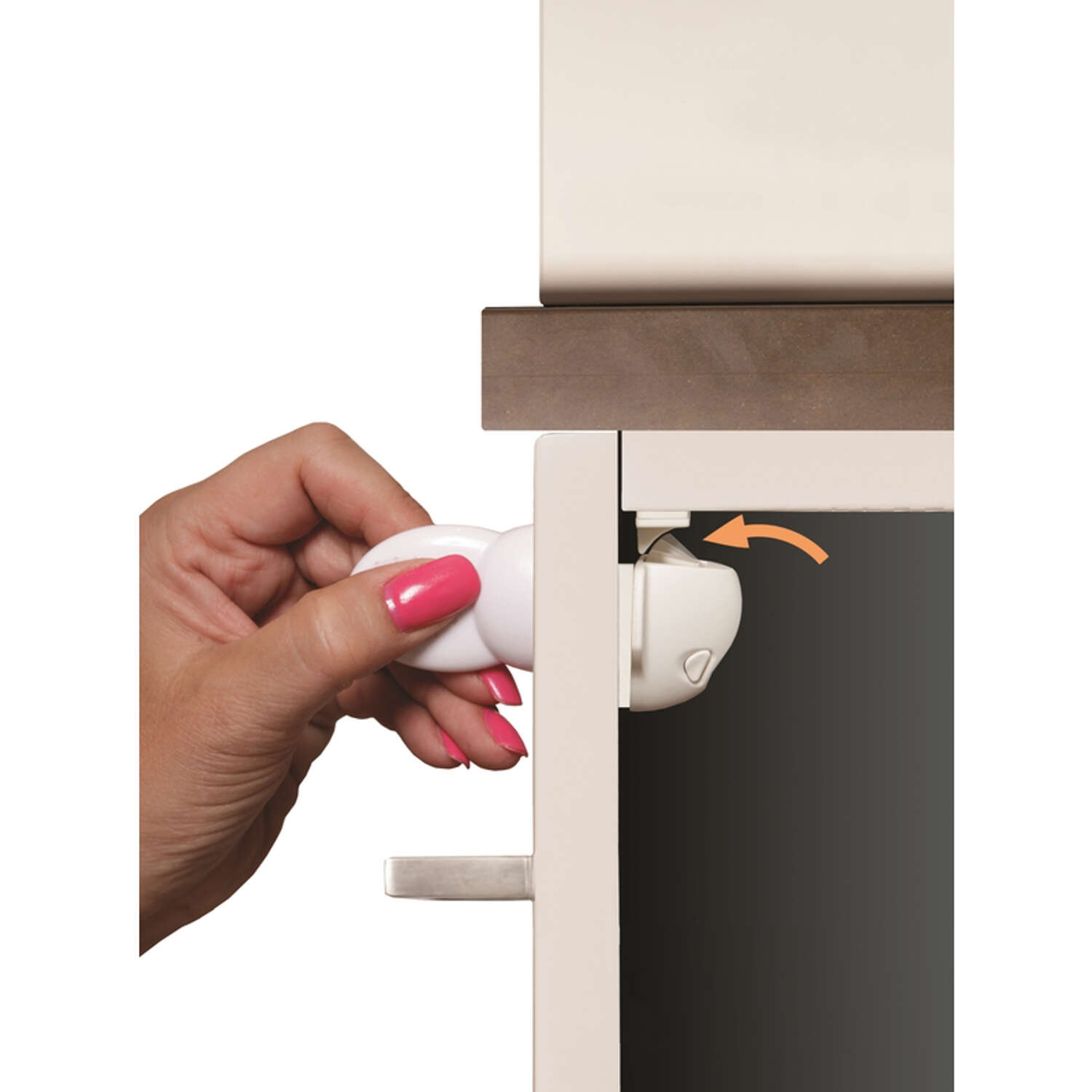 Dreambaby Adhesive Mag Lock White Plastic Adhesive Magnetic Cabinet Locks 5 pk