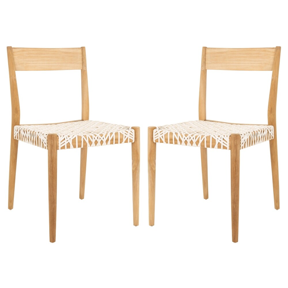 SAFAVIEH Pranit Woven Leather Dining Room Chair (Set of 2)   18.5\