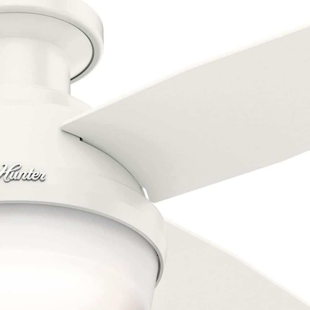 Hunter Dempsey 44 in Low Profile LED Indoor Fresh White Ceiling Fan with Universal Remote