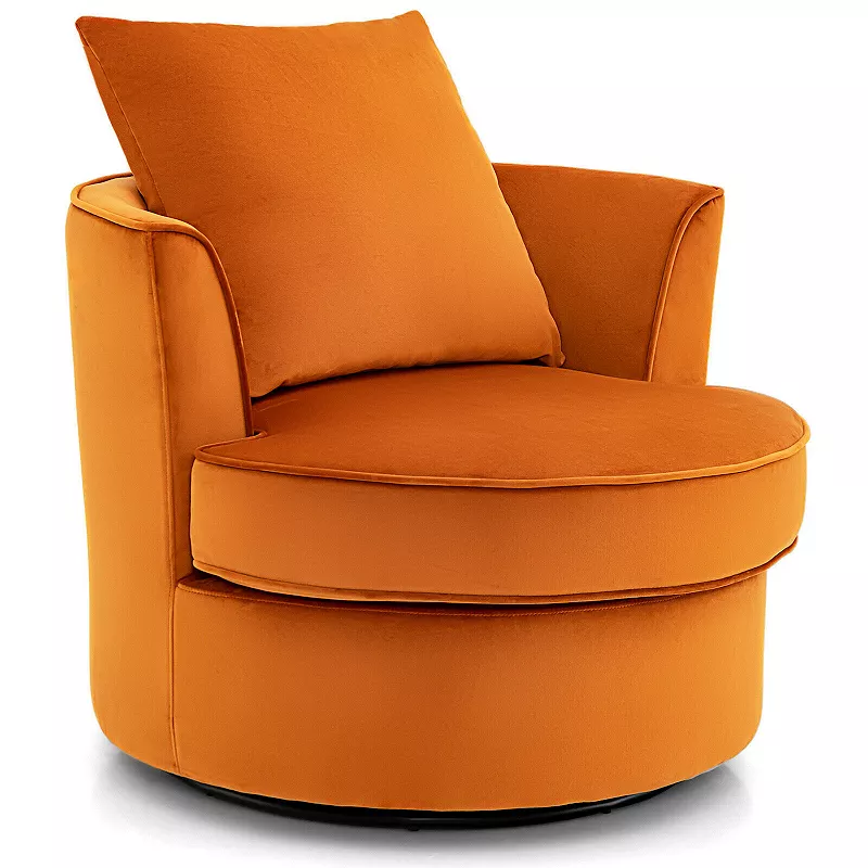 Modern 360 Swivel Barrel Chair with No Assembly Needed-Orange