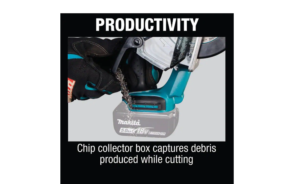 Makita XSC03Z 18-Volt LXT Lithium-Ion Cordless 5-3/8 in. Metal Cutting Saw with Electric Brake and Chip Collector Tool-Only