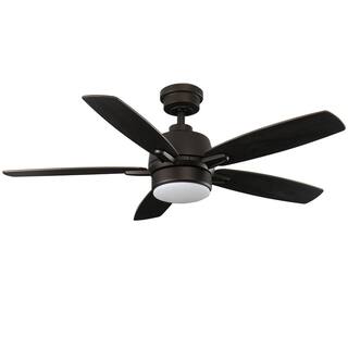 Home Decorators Collection Fawndale 46 in. Indoor Integrated LED Bronze Ceiling Fan with Light Kit 5 Reversible Blades and Remote Control 52021