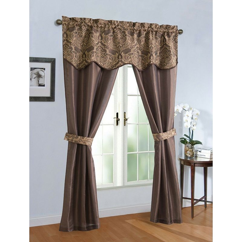 Kate Aurora Complete 5 Pc. Sheer Window in a Bag Curtain and Valance Set