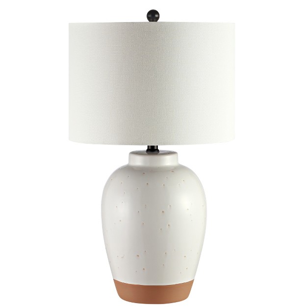 Portcia Table Lamp Speckled Ivory Glaze Safavieh