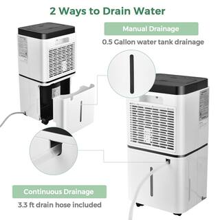 Costway 24-Pints 1500 Sq. Ft Dehumidifier For Medium To Large Room ES10015US