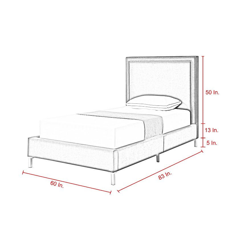 Galmori Platform Full Size Bed Nailhead Trim