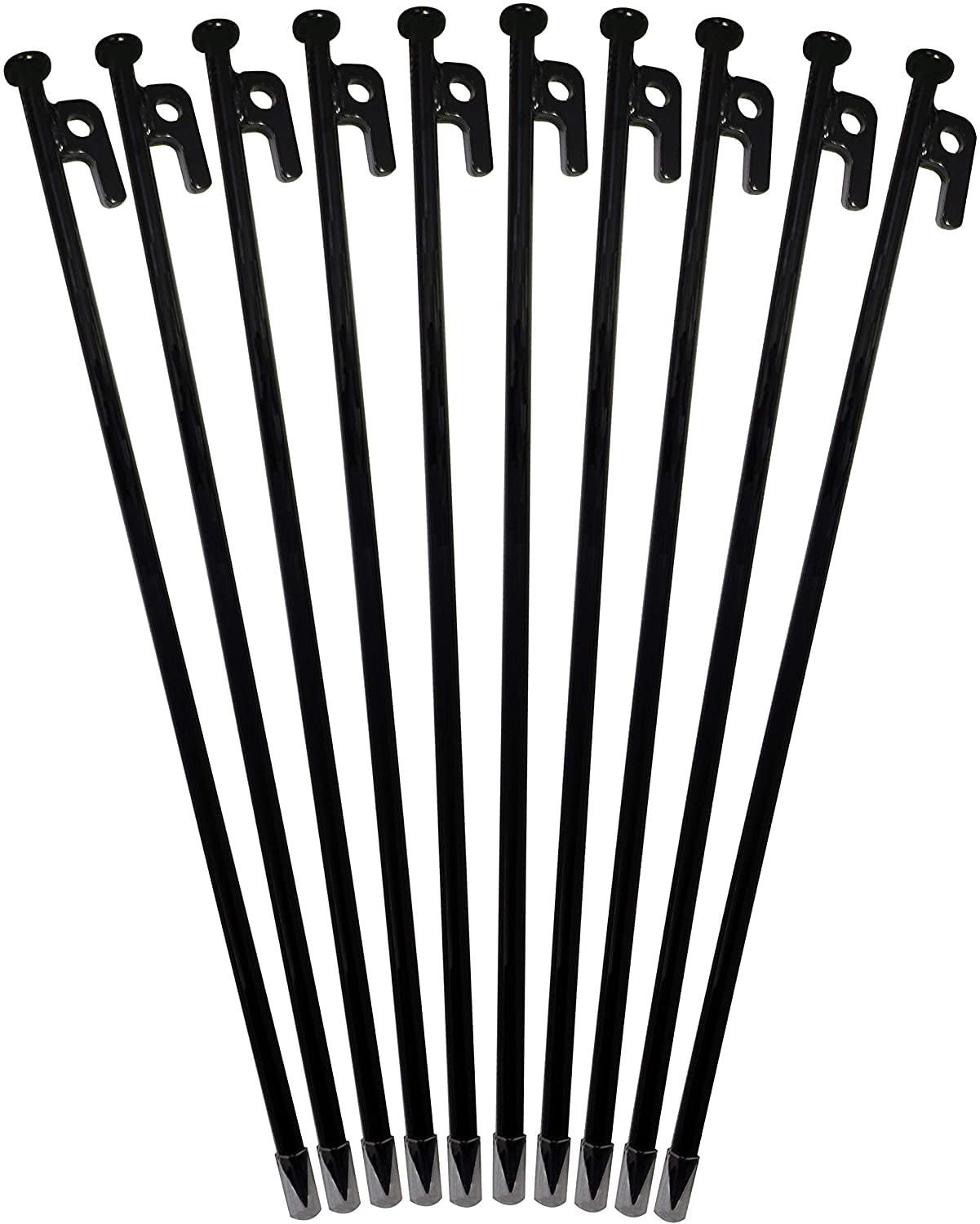 DANCHEL OUTDOOR Forged Steel Heavy Duty 16" Extra Long Tent Stakes for Hard Camping Tents and Beach Awnings Black