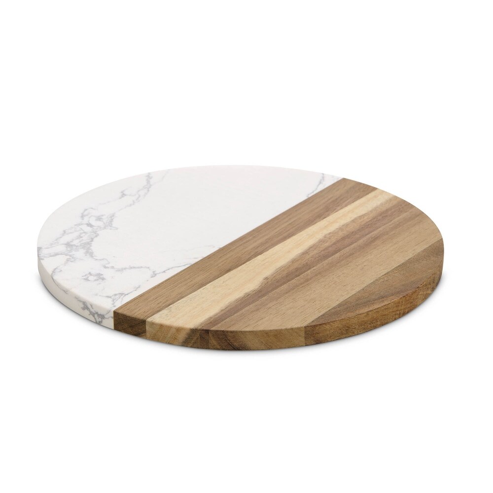 Maison du Fromage Charcuterie Cheese Board  Cultured Marble and Wood  Round