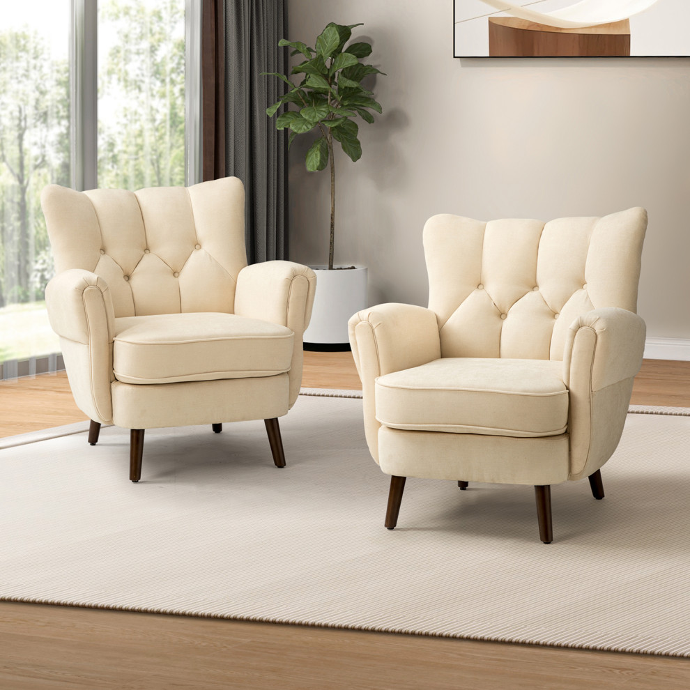 Armchair Set of 2   Midcentury   Armchairs And Accent Chairs   by Karat Home  Houzz