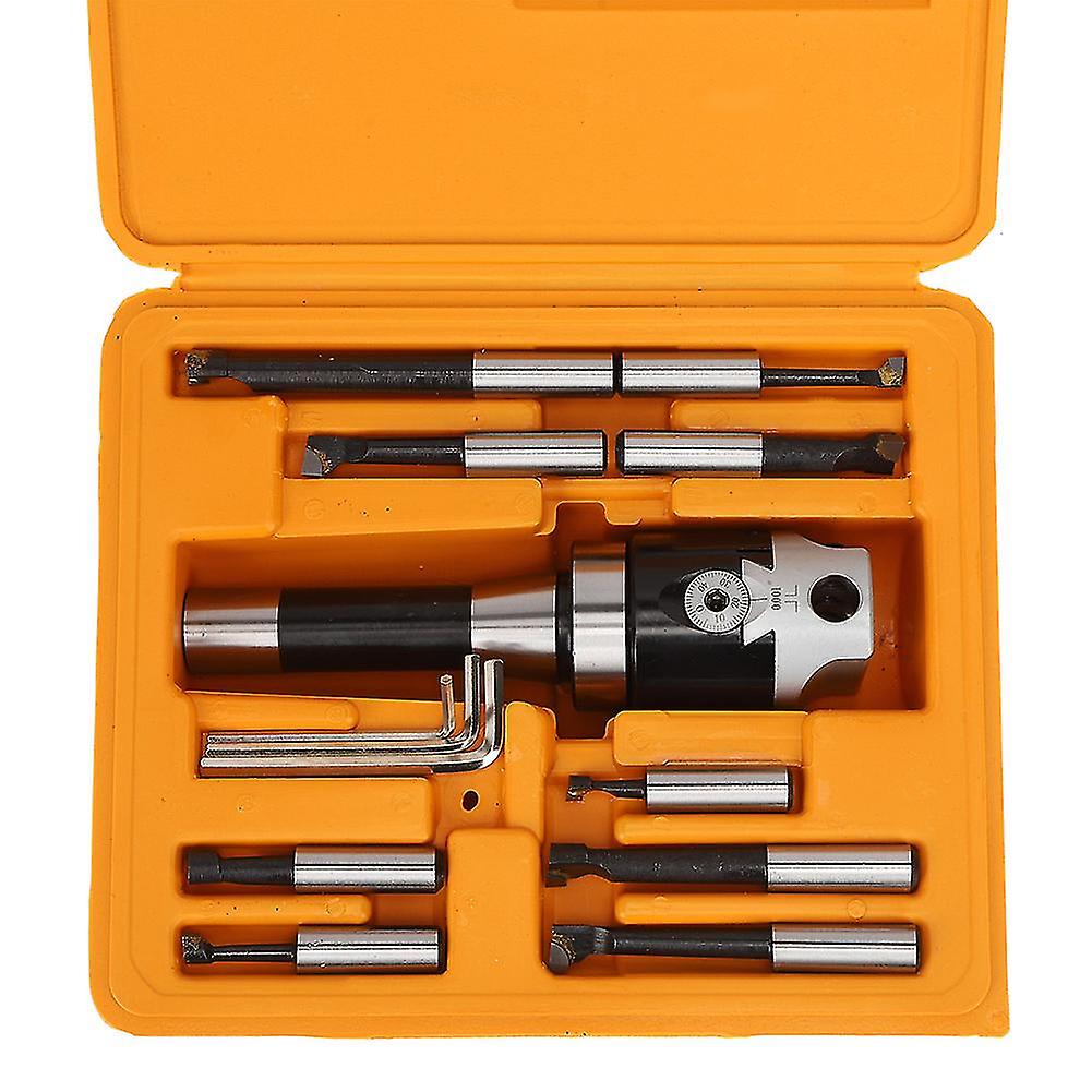 9PCs 2-Inch Boring Head Set 1/2-Inch R8 Shank CNC Milling Tool Kits Mechanical Accessory