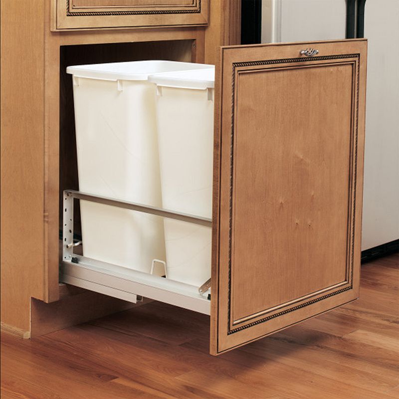 Rev-A-Shelf Double Pull Out Kitchen Cabinet 50 Qt Trash Can， 5349-2150DM-2