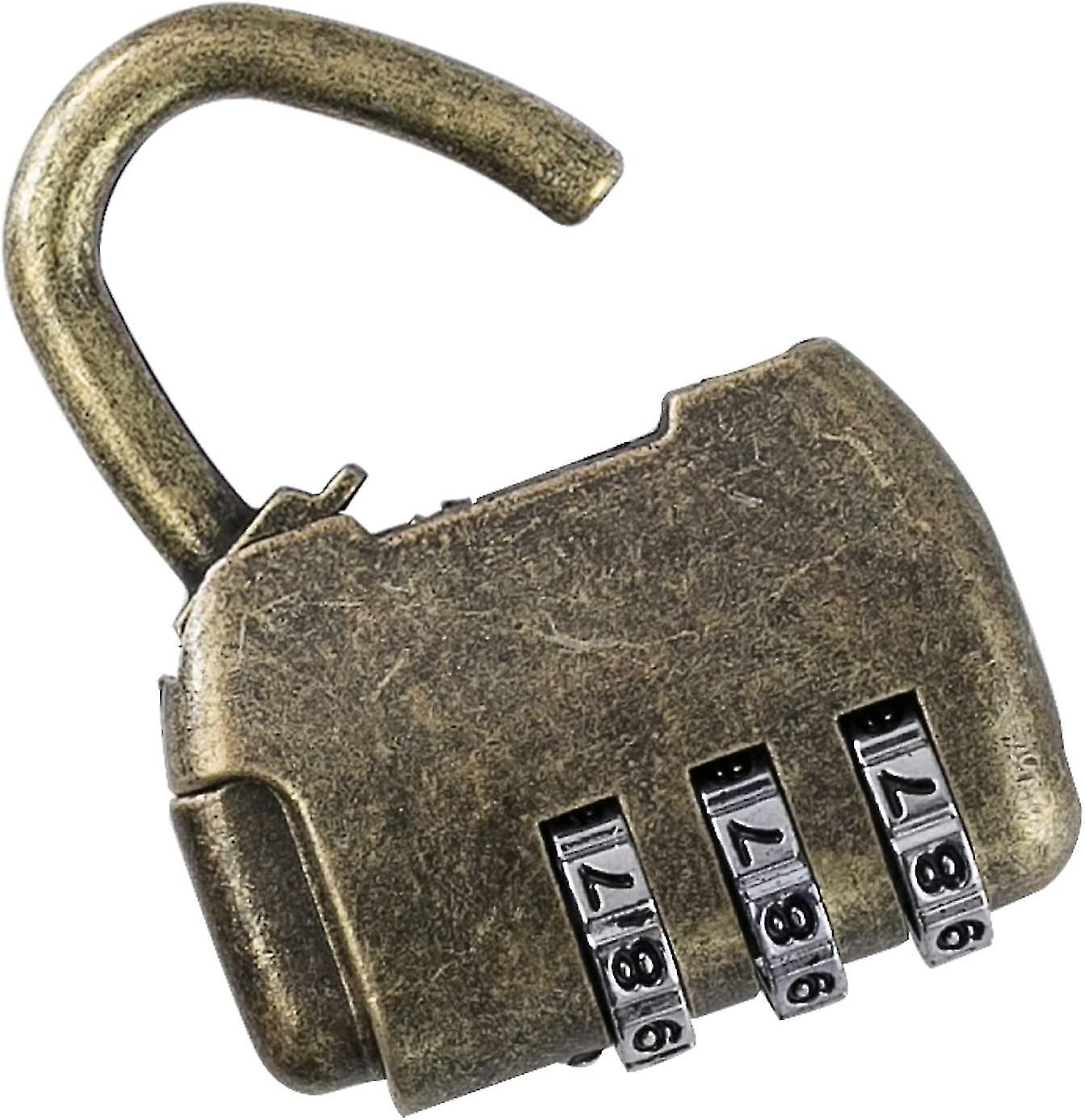 Vintage Combination Padlock - 3 Digits - 4.3 X 3.5 X 1.2 Cm - Gold