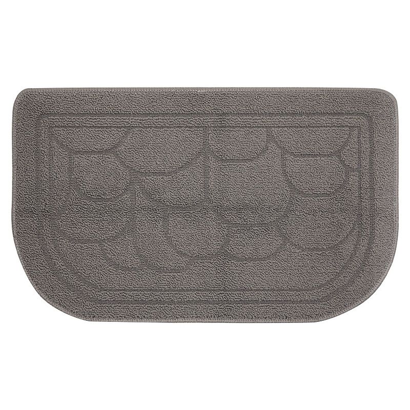 Half Circle Door Mat for Indoors and Outdoors (Grey， 30 x 18 Inches)