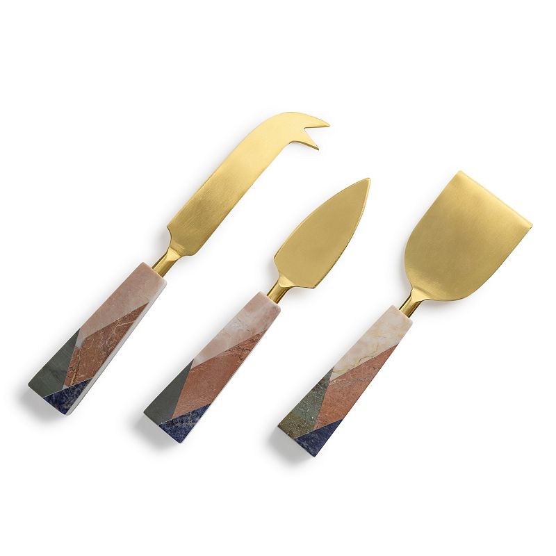 Galicia Marble Cheese Knives， Set of 3