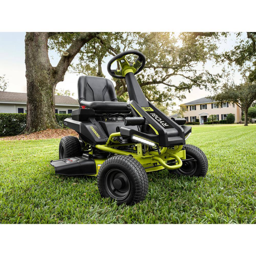 RYOBI 48V Brushless 30 in. 50 Ah Battery Electric Rear Engine Riding Mower RY48130