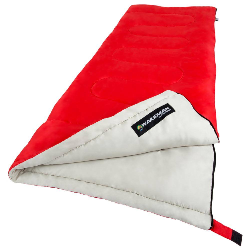 Wakeman Outdoors 2-Season Red Spirit Lake Sleeping Bag with Carrying Bag W470018