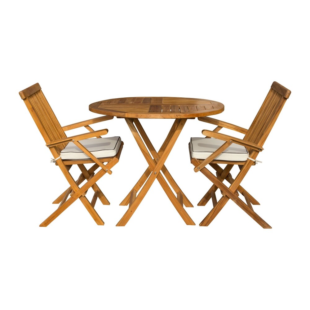 Seven Seas Teak 3 Piece Teak Wood Valencia Patio Bistro Dining Set  36\