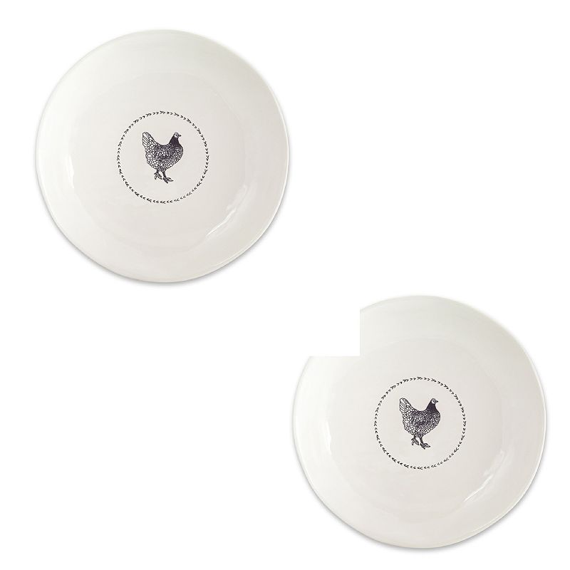 Stoneware Farmhouse Chicken Platter (set Of 2)