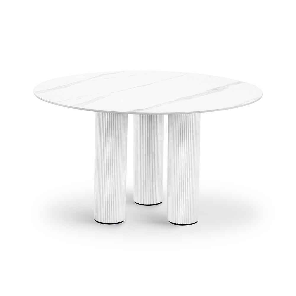 Modern Minimalist Round Matte Sintered Stone Dining Table