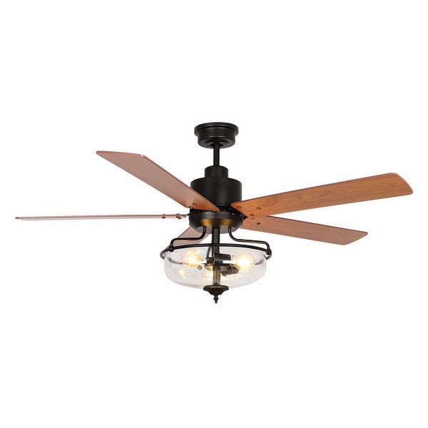 52 inch Reversible Wooden 5-Blade 3-Light Ceiling Fan with Remote Shopping - The Best Deals on Ceiling Fans | 37785244