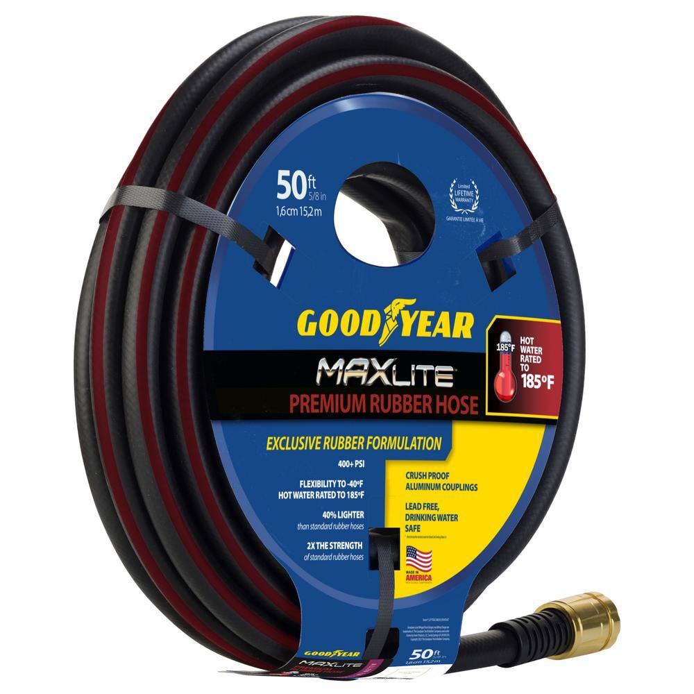 Goodyear MAXLite 58 in. x 50 ft. Premium Duty Rubber+ Water Hose CGYTSGC58050