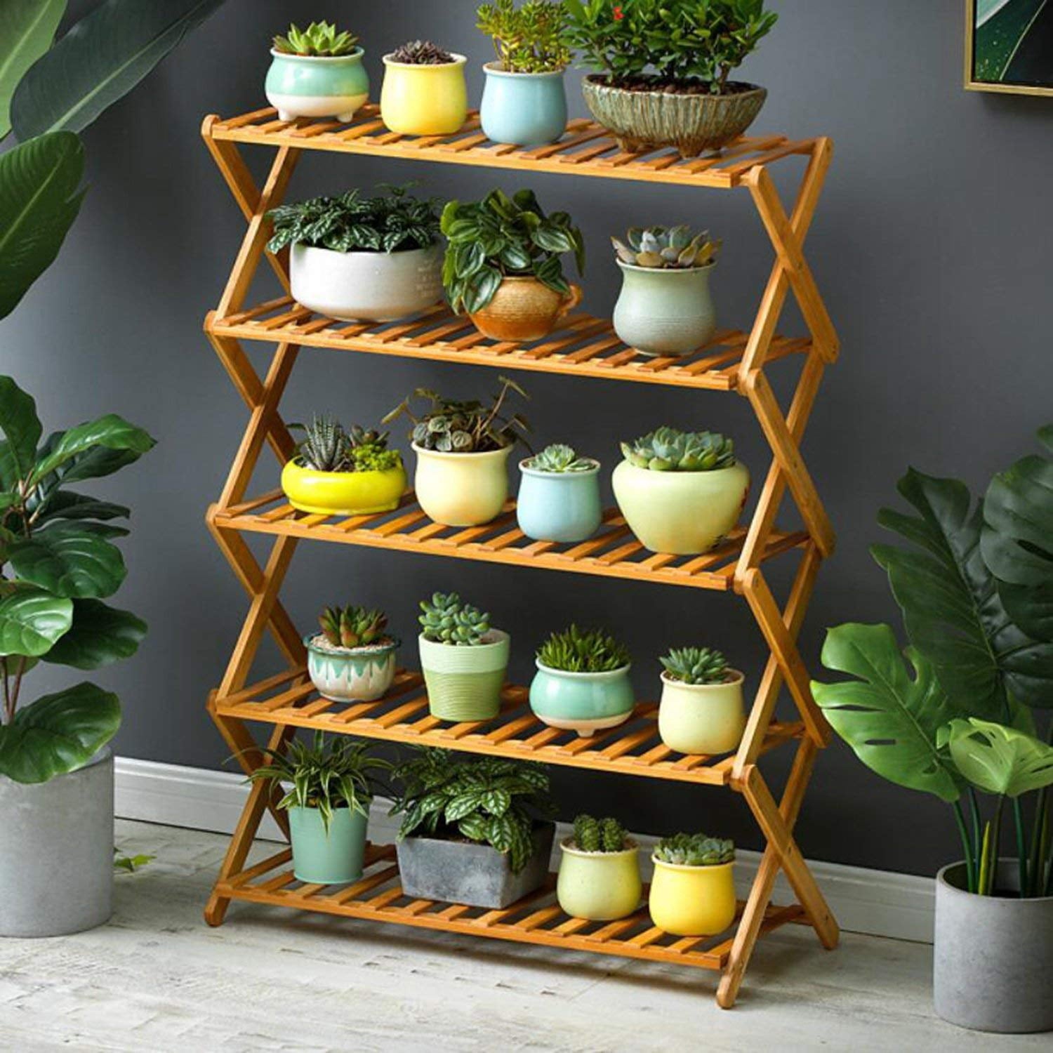 Flower Pot Plant Stand Flower Planter Rack Shelf Shelves Organizer Garden 5 Tiers