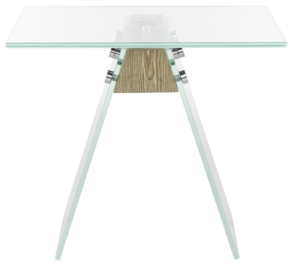 Kierston Modern Glass Loft Accent Table  Gray Clear   Contemporary   Side Tables And End Tables   by Rustic Home Furniture Deco  Houzz