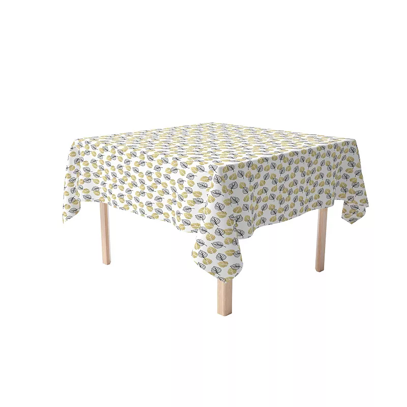 Square Tablecloth， 100% Polyester， 60x60， Golden Leaves