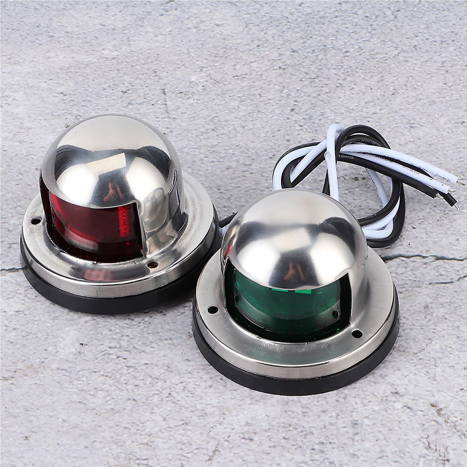 2pcs 12v Red Green Led Navigation Lights Stainless Steel Sailing Lamp For Marine Boat Yacht