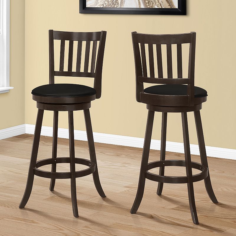 Monarch 2-pc. Swivel Slat Back Barstool Set