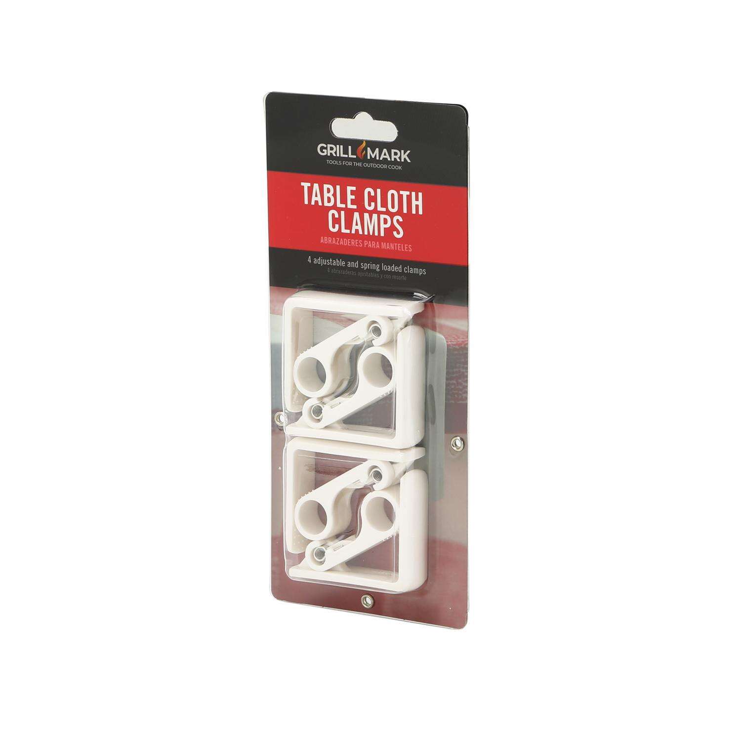 Grill Mark White Plastic Classic Tablecloth Clamps 4 pc