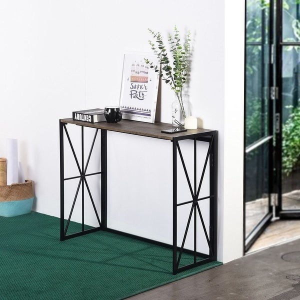 Modern Farmhouse Metal X Entry Table Console Table